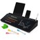 DOLLAR BOSS Glass Desk Whiteboard Small Dry Erase Board Desktop White Board with Storage Drawer Computer Keyboard Stand Desk Organizer Office Accessories School Supplies with 4 Markers 1 Rag Black