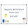 WALGLASS DoubleSided White Board 24 x 18 Dry Erase Board Magnetic Whiteboard for Wall Hanging Mounted Whiteboard Silver Aluminium Frame for Home School Office Kitchen