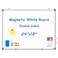 WALGLASS DoubleSided White Board 24 x 18 Dry Erase Board Magnetic Whiteboard for Wall Hanging Mounted Whiteboard Silver Aluminium Frame for Home School Office Kitchen
