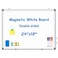 WALGLASS DoubleSided White Board 24 x 18 Dry Erase Board Magnetic Whiteboard for Wall Hanging Mounted Whiteboard Silver Aluminium Frame for Home School Office Kitchen