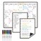 JJPRO Magnetic Monthly Calendar Whiteboard Set for FridgeMonthly Planning Board and Two Bonus Dry Erase Grocery BoardWeekly Menu BoardMeal Planner WhiteboardtoDo List6 Markers