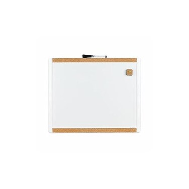 U Brands PinIt Combination Dry Erase Board White Board with White Frame Office Supplies Includes Marker and Magnet 16 x 20