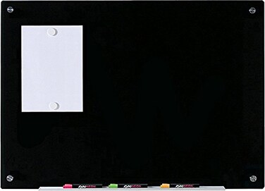 Audio-Visual Direct AudioVisual Direct Magnetic Black Glass DryErase Board Set 3 x 2 Includes Magnets Hardware Marker Tray