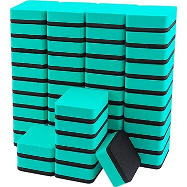 IHPUKIDI Mini Dry Erase Erasers 48 Pack Magnetic Whiteboard Dry Erasers Chalkboard Cleaner Wiper for Kids and Classroom Teacher Supplies Home and Office 2 x 2 Inch Green