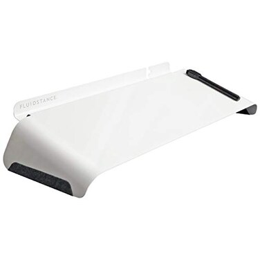 FluidStance Slope Desktop Dry Erase Computer toDo Board Dry Erase Surface Solid Steel with White Surface White Medium