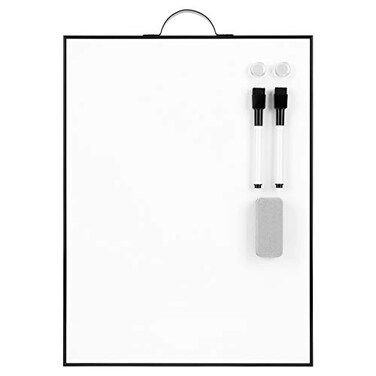 TSJ OFFICE Small White Board 16 X 12 Portable Black Aluminum Framed Whiteboard Magnetic Dry Erase Board with a Handle to Do List Notepad for Office Home School