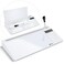 Varhomax Glass Desk Whiteboard with Calculator Desktop Dry Erase White Board with Storage to Do List Memo Notepad for Home and Office