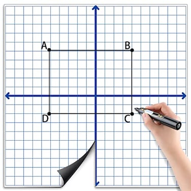 Teling 4 Pieces Jumbo Magnetic Xy Coordinate Dry Erase Grid 26 x 26 Inches Magnet Graph Whiteboard for Classrooms Teaching Learning Tools