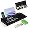 WALGLASS Desktop Glass Whiteboard with Storage Desk Board with Computer Keyboard Stand White Dry Erase Board with Drawers for Home School Office Desk Organizers and Accessories Black