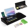 WALGLASS Desktop Glass Whiteboard with Storage Desk Board with Computer Keyboard Stand White Dry Erase Board with Drawers for Home School Office Desk Organizers and Accessories Black