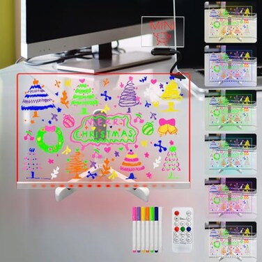Laysinly Acrylic Dry Erase Board with Light up Stand 1181 x 787 Clear White Board to do List memo Plan led Note Board with 7 Colors ChangeUSB PoweredRemote Control L