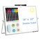 TSJ OFFICE Small White Board 12 X 16 Inches Small Magnetic Dry Erase Board with Hooks for Wall Desktop Whiteboard Stand 360 Degrees Revolving Double Sided for Office Home School Silver