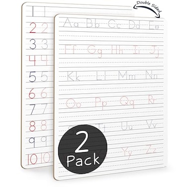 Scribbledo 2 Pack Dry Erase Handwriting Practice for Kids 9 x 12 inch Alphabet Tracing Board Whiteboard Letter Tracing for Kids Ages 35 Write and Wipe Alphabet Practice Cards Letters Writing Board
