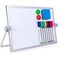 Laokiiy Small Dry Erase White Board Magnetic Desktop Whiteboard with Stand Dry Eease Board Mini Easel Double Sided on Table Top with Holder for Kids Drawing Teacher Instruction