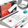 Chalkola Glass Desktop Whiteboard with Storage Dry Erase Board Work Desk Organizers Computer Keyboard Stand Home Office Desk Accessories Small White Board Workspace Desktop Buddy 3 Markers