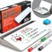 Chalkola Glass Desktop Whiteboard with Storage Dry Erase Board Work Desk Organizers Computer Keyboard Stand Home Office Desk Accessories Small White Board Workspace Desktop Buddy 3 Markers