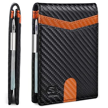 Zitahli Money Clip Wallets for MenSlim Bifold Wallet 1012 Cards Mens Leather Wallet with ID WindowRFID Blocking Thin Minimalist Credit Card HolderGifts for Him