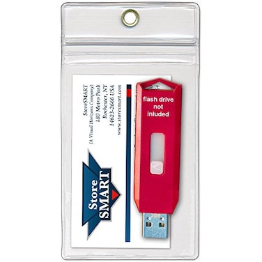 STORE SMART StoreSMART USB Flash DriveMemory Cards Business Card Holders 10Pack ZipTop and Hang Hole Open Short Side R3578ZIPSFLASH10
