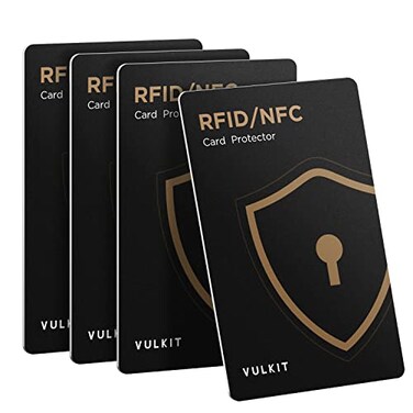 VULKIT RFID Blocking Cards 4 Pack Credit Card Protectors NFC Contactless Cards Protection for Business Travel Wallet