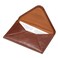 HISCOW Envelope Business Card Case with Magnet Closure Italian Calfskin Coffee VegetableTanned Leather