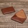 HISCOW Envelope Business Card Case with Magnet Closure Italian Calfskin Coffee VegetableTanned Leather