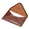 HISCOW Envelope Business Card Case with Magnet Closure Italian Calfskin Coffee VegetableTanned Leather