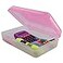 Enday Pencil Box Pink Plastic Small Dots Pencil Case School Storage Utility Supplies Box Organizer with Snap Closure for Kids and Adults Also Available in Green Grey Purple Red Blue 1 PK