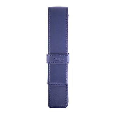 DiLoro Leather Single Pen Case Pencil Pouch Holder for One Fountain Ballpoint Rollerball Pen and Pencil Violet