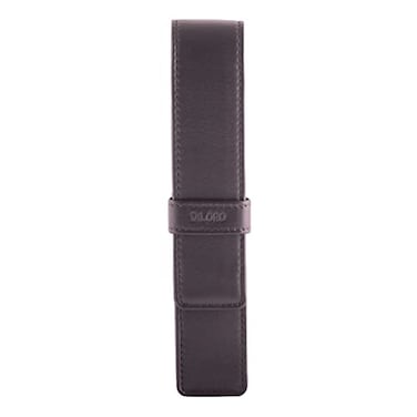 DiLoro Leather Single Pen Case Pencil Pouch Holder for One Fountain Ballpoint Rollerball Pen and Pencil Brown