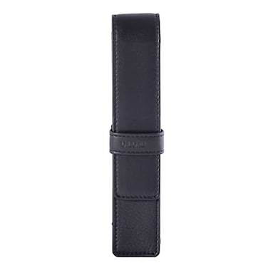 DiLoro Leather Single Pen Case Pencil Pouch Holder for One Fountain Ballpoint Rollerball Pen and Pencil Black