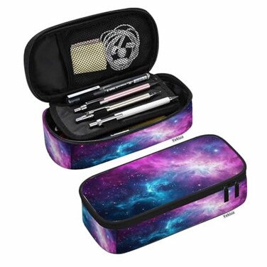 Yekiua Galaxies Space Pen Bag Universe Black Holes Elements Large Pencil Case Big Capacity Pencil Pouch Pencil Holder