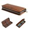 MIVLXLX Leather Pencil Case Organizer 10 Wooden Pencils Portable Pen Case Storage for Drawing Pencils and Markers brown
