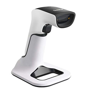 Sumicor 2D Barcode Scanner White Black Handheld Bar Code Scanner 3 in 1 USB Wired 24G Wireless Bluetooth QR Code Micro PDF417 1D Barcode Scanner with Vibration