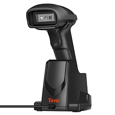 Tera Wireless 1D 2D QR Barcode Scanner with USB Charging Base Handheld Bar Code Reader Scanner Automatic Sensing Fast Precise Scanner HW0005