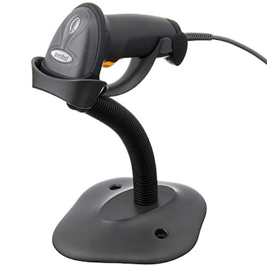 Symbol Zebra LS2208 Series Corded Handheld Standard Range Laser Scanner Kit with Gooseneck Stand and Cable Twilight Black LS2208SR20007RNA