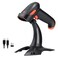 Tera Barcode Scanner Wireless 1D 2D QR with Stand Battery Level Indicator 3 in 1 Works with Bluetooth 24G Wireless USB Wired Handheld Bar Code Reader with Vibration Alert HW0002 Orange
