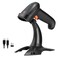 Tera Barcode Scanner Wireless 1D 2D QR with Stand Battery Level Indicator 3 in 1 Works with Bluetooth 24G Wireless USB Wired Handheld Bar Code Reader with Vibration Alert HW0002 Black