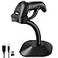 Symcode Bluetooth Wireless Barcode Scanner with AutoSensing StandPutting on Stand to Scan Automatically Sense Scanning 2D QR Bluetooth Barcode Scanner with Battery Level Indicator Moretoone Mode