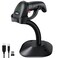Symcode Bluetooth Wireless Barcode Scanner with AutoSensing StandPutting on Stand to Scan Automatically Sense Scanning 2D QR Bluetooth Barcode Scanner with Battery Level Indicator Moretoone Mode