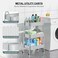 EAGMAK 3 Tier Utility Rolling Cart Metal Storage Cart with Handle and Lockable Wheels Multifunctional Storage Organizer Trolley with Mesh Baskets for Kitchen Living Room Office Garage Grey