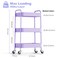 TOOLF 3Tier Rolling Cart Metal Utility Storage Organizer with Lockable Wheels 33 lbs Per Shelf ToolFree 5Min Assembly for Kitchen Bathroom Office Nursery Craft Room Purple