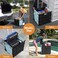 Inspired Living UltraSlim Rolling Collapsible Storage PackNRoll Utilitycarts with Telescopic Handle for Home Garden Shopping Office School use Large Baby Blue Black