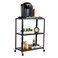 Mind Reader Rolling Cart Rolling Cart Microwave Stand 3Tier Coffee Cart Office Metal 23 L x 12 W x 30 H Black
