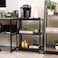 Mind Reader Rolling Cart Rolling Cart Microwave Stand 3Tier Coffee Cart Office Metal 23 L x 12 W x 30 H Black