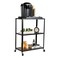 Mind Reader Rolling Cart Rolling Cart Microwave Stand 3Tier Coffee Cart Office Metal 23 L x 12 W x 30 H Black