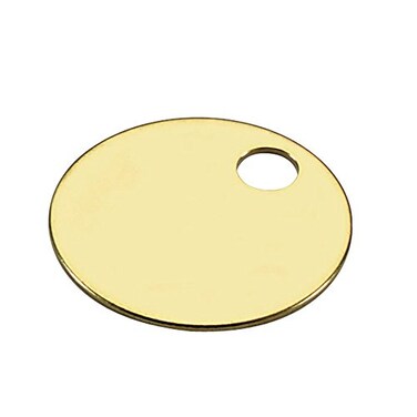 Lucky Line 114 Solid Brass Round Tag One Hole and 114 Inch Diameter 20 Pack 2601220