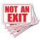 Wrapco 5 Pack Not an Exit Signs for Business Self Adhesive No Exit Sign for Door Office and Business 10 x 7 inch