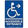 ComplianceSignscom Accessible Entrance Right Sign ADACompliant Braille and Raised Letters 9x6 inch Blue Acrylic with Mounting Strips American Made Safety Signs for the Workplace