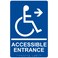 ComplianceSignscom Accessible Entrance Right Sign ADACompliant Braille and Raised Letters 9x6 inch Blue Acrylic with Mounting Strips American Made Safety Signs for the Workplace