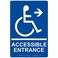 ComplianceSignscom Accessible Entrance Right Sign ADACompliant Braille and Raised Letters 9x6 inch Blue Acrylic with Mounting Strips American Made Safety Signs for the Workplace